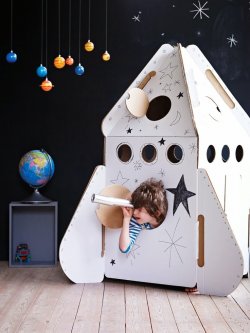 Cardboard Moving Box Rocket Ship