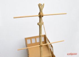 DIY cardboard pirate ship by Michelle McInerney of MollyMoo