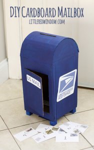 DIY Cardboard Play Mailbox | littleredwindow.com