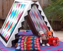 DIY Collapsible Cardboard Tent Craft