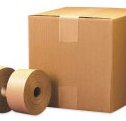 industrial paper tapes and a carton. Industrial tapes and boxes