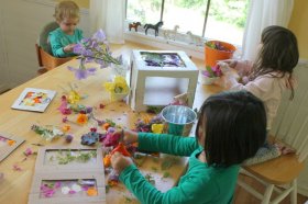 Making Nature Suncatchers with Kids