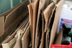 Most corrugated boxes are recycled.