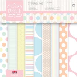 Papermania Capsule Collection 6x6 Inch Paper Pack Spots and Stripes Pastels