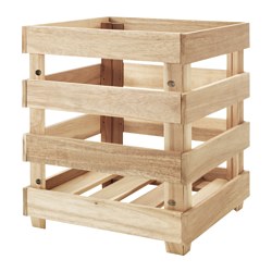 SKOGSTA storage crate, acacia Width: 28 cm Depth: 28 cm Height: 33 cm