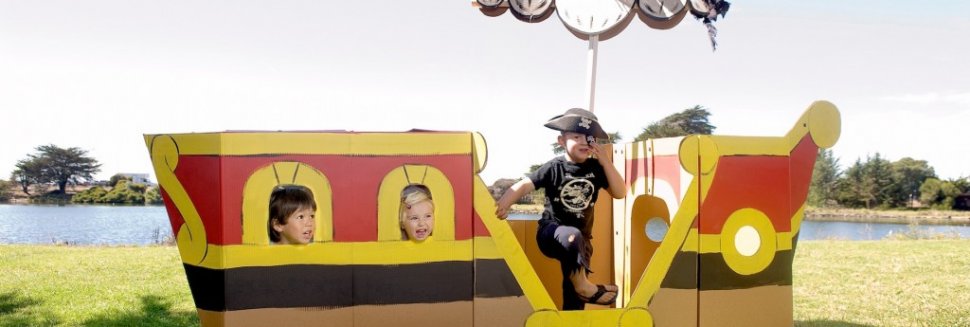 Pirate ship cardboard box