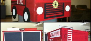Fire truck cardboard box