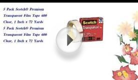 5 Pack Scotch® Premium Transparent Film Tape 600