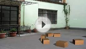 cardboard boxes fall on the floor - different animations