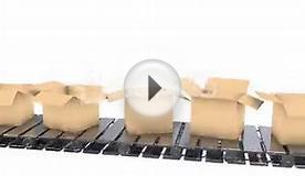 clip 10735010: Cardboard boxes moving on conveyor belt