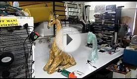 Electroluminescent Giraffe Packing Tape Sculpture