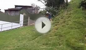 Me & My Friend Riding Down A Hill In A Cardboard Box