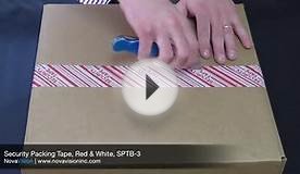Security Packing Tape, Red & White Striped, SPTB-3
